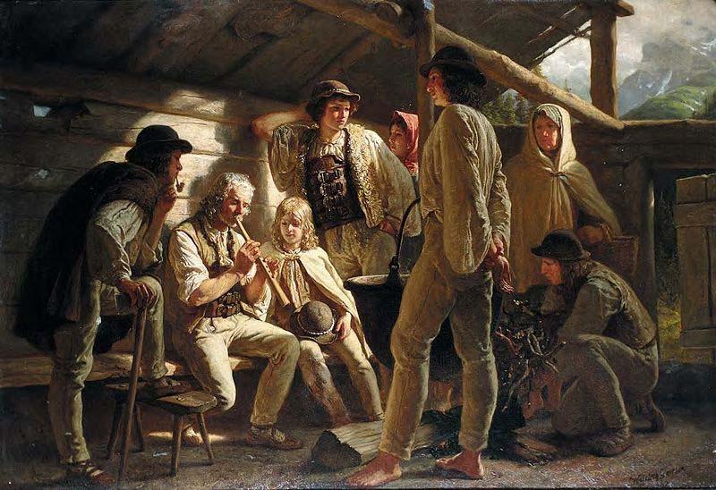 Wojciech Gerson The shepherd's concert oil painting picture